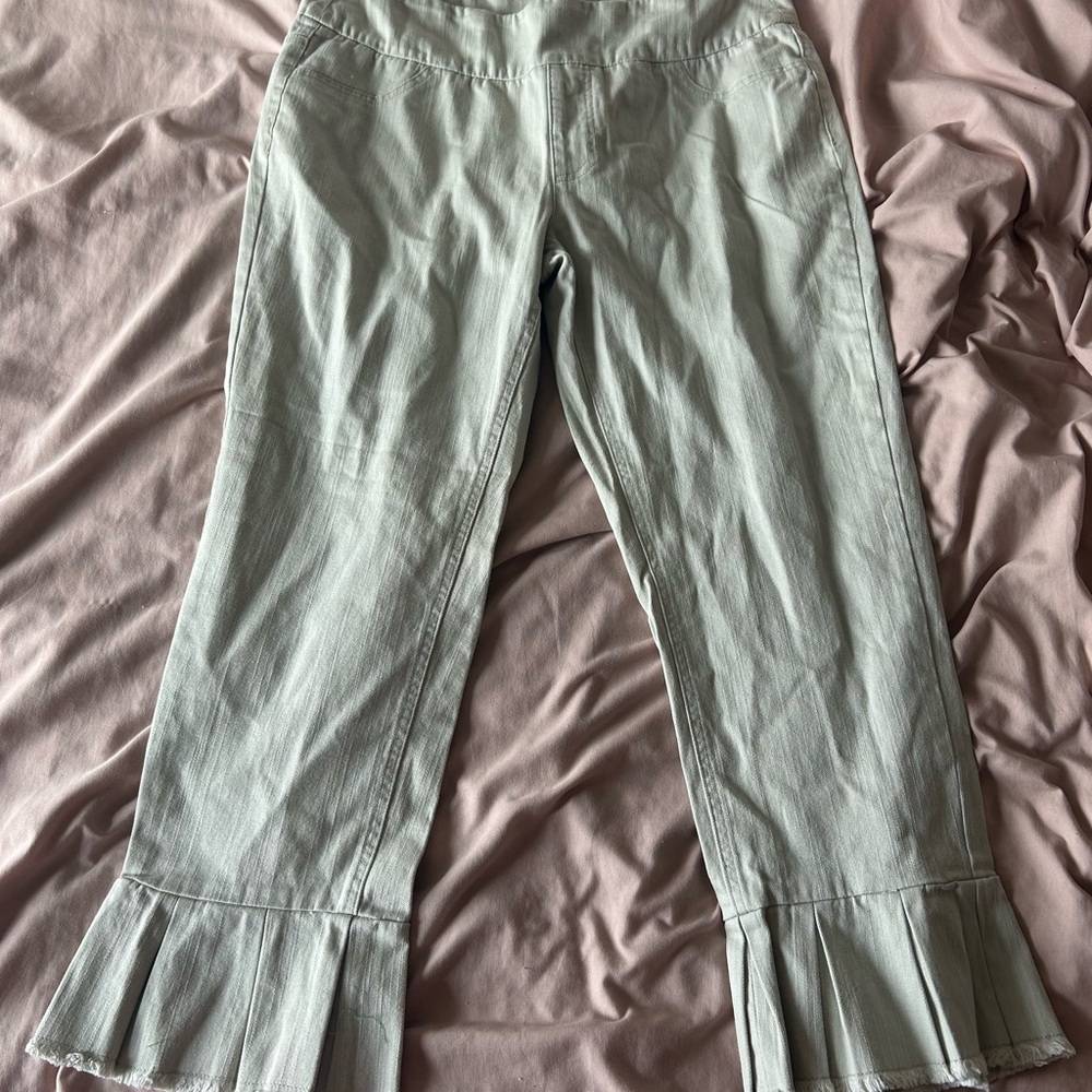 Slimsation By Multiples Light Gray Flare Pants